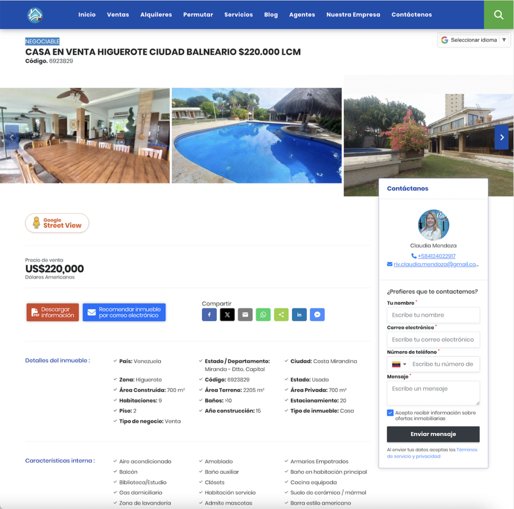 CASA EN VENTA HIGUEROTE CIUDAD BALNEARIO