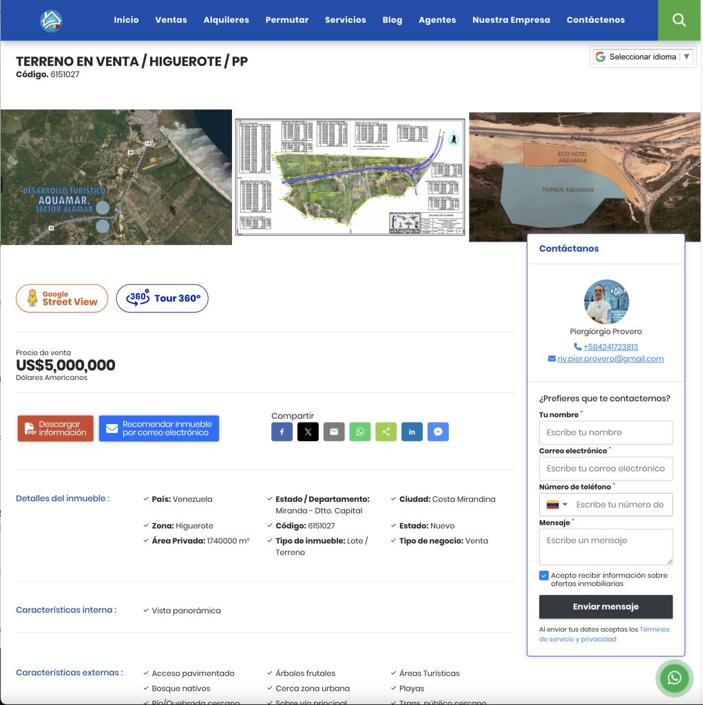Ficha tecnica proyecto AQUAMAR Higuerote